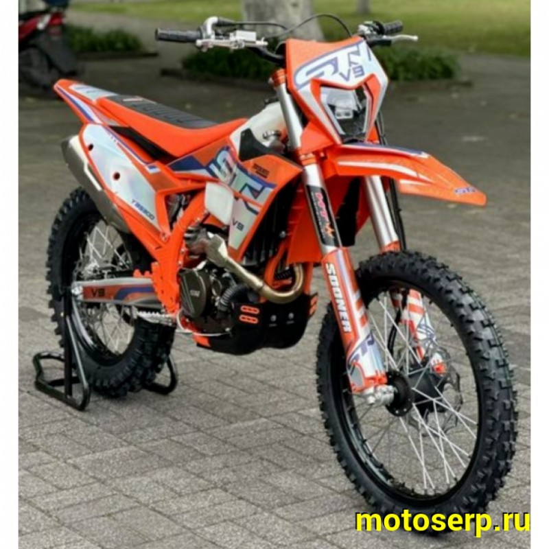 Купить  Мотоцикл Кросс/Эндуро STN V9 PRO 176MN (YBS300)  21/18" (репл KTM 24) с прогрес. , 21"/18" пластик КТМ 24 и рама (К10) новый мотор, усил. сцепл. (шт) купить с доставкой по Москве и России, цена, технические характеристики, комплектация фото  - motoserp.ru