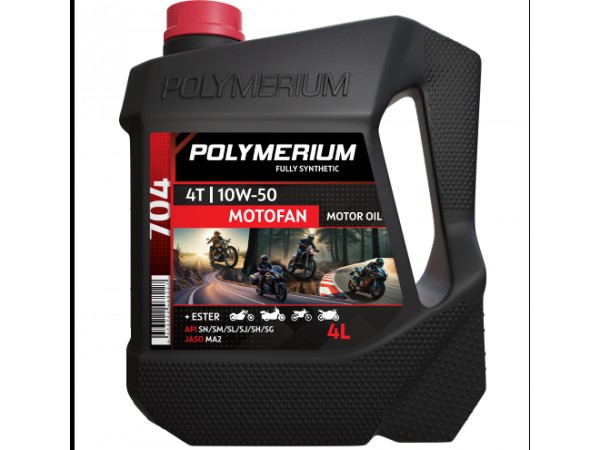 Купить  Масло POLYMERIUM MOTOFAN 704 10W50 4T 4L синт (шт) ( plmmf470410504 купить с доставкой по Москве и России, цена, технические характеристики, комплектация фото  - motoserp.ru