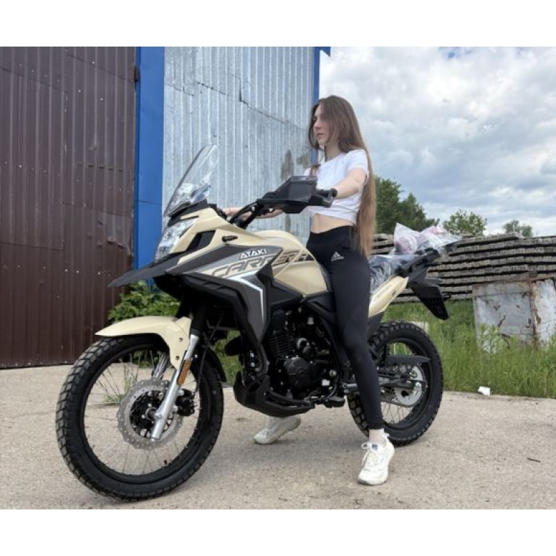 Купить  Мотоцикл внедорожный ATAKI Carrera 300 PRO (4T PR300) 19/17 2026 Песочный Тур-эндуро Возд/масл охл; ЗА КОФРЫ +41950р. без дуг. (шт) (SM  купить с доставкой по Москве и России, цена, технические характеристики, комплектация фото  - motoserp.ru