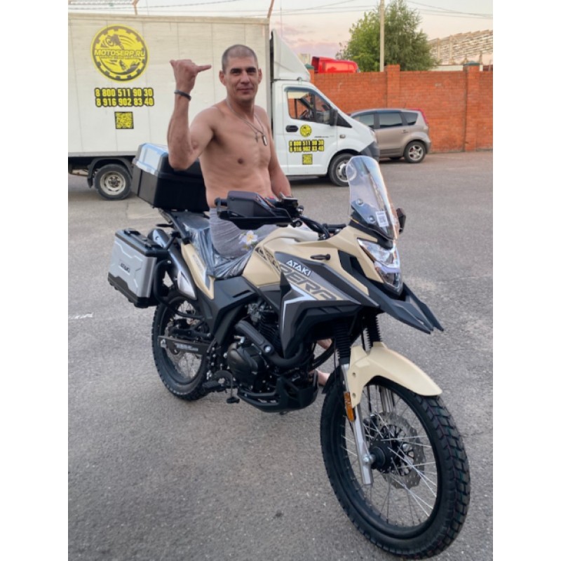 Купить  Мотоцикл внедорожный ATAKI Carrera 300 PRO (4T PR300) 19/17 2026 Песочный Тур-эндуро Возд/масл охл; ЗА КОФРЫ +41950р. без дуг. (шт) (SM  купить с доставкой по Москве и России, цена, технические характеристики, комплектация фото  - motoserp.ru