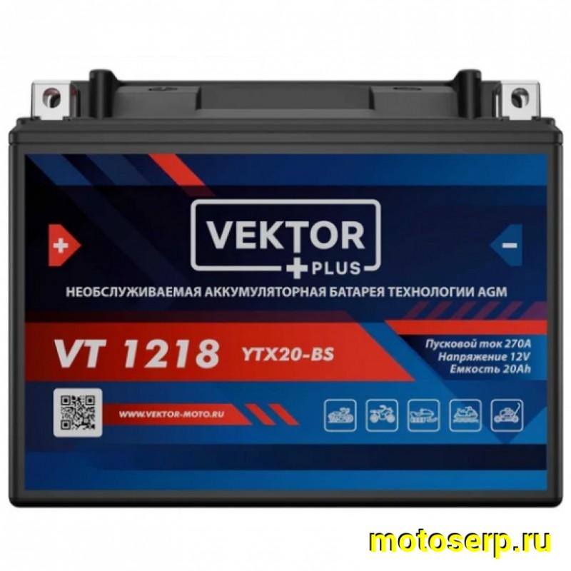 Купить  Аккумулятор 12в 18а (177х88х154) YTX20-BS,YTX20H,YB16-B-CX,YB16-B,YB18-A Vektor (шт) (VT 1218 купить с доставкой по Москве и России, цена, технические характеристики, комплектация фото  - motoserp.ru