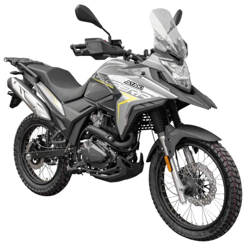 Купить  Мотоцикл внедорожный ATAKI Carrera 300 PRO (4T PR300) 19/17 2026 серый Тур-эндуро Возд/масл охл; ЗА КОФРЫ +41950р. без дуг. (шт) (SM  купить с доставкой по Москве и России, цена, технические характеристики, комплектация фото  - motoserp.ru