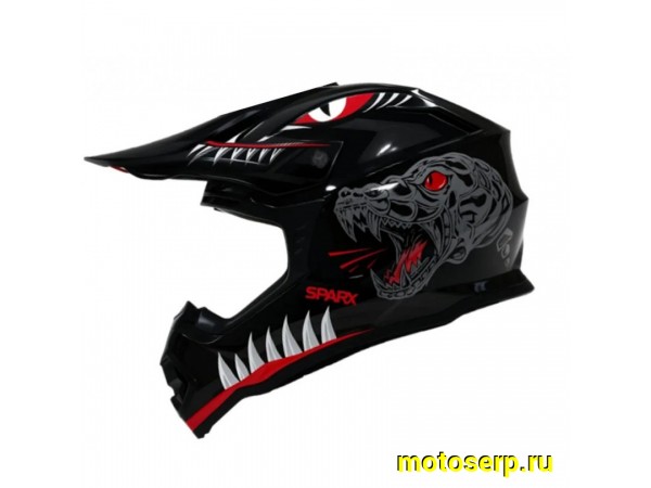 Купить  Шлем Кросс (Детский) SPARX Jet Monster черный ЛЮМИНИСЦЕНТНЫЙ р-р YM (шт) (CK купить с доставкой по Москве и России, цена, технические характеристики, комплектация фото  - motoserp.ru