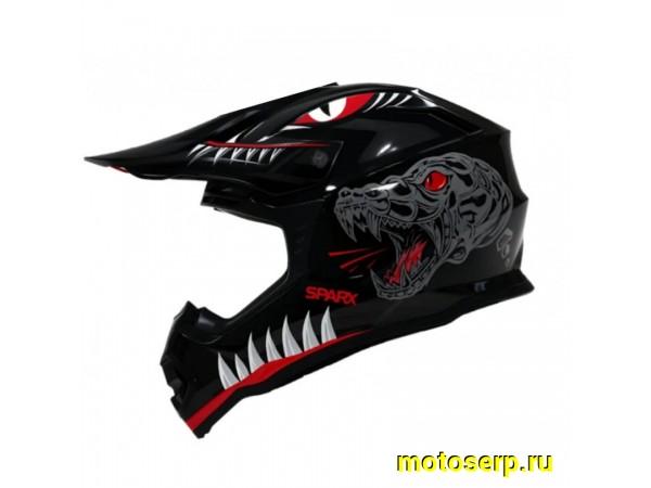 Купить  Шлем Кросс (Детский) SPARX Jet Monster черный ЛЮМИНИСЦЕНТНЫЙ р-р YXL (шт) (CK купить с доставкой по Москве и России, цена, технические характеристики, комплектация фото  - motoserp.ru