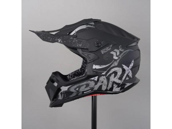 Купить  Шлем Кросс SPARX Raptor River черный/серый матовый р-р XL (шт) (CK купить с доставкой по Москве и России, цена, технические характеристики, комплектация фото  - motoserp.ru