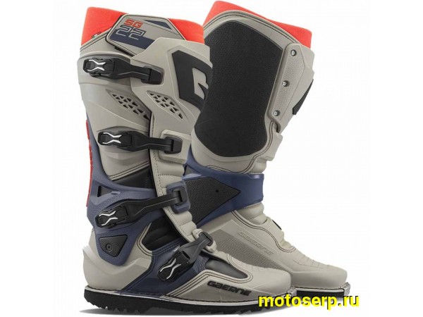 Купить  Мотоботы кросс. GAERNE SG-22 GORE-TEX ENDURO (защ. голени), оранжевый/серый/синий р-р 44" (Ч/З) (пар) (GAERNE 2263-015 купить с доставкой по Москве и России, цена, технические характеристики, комплектация фото  - motoserp.ru
