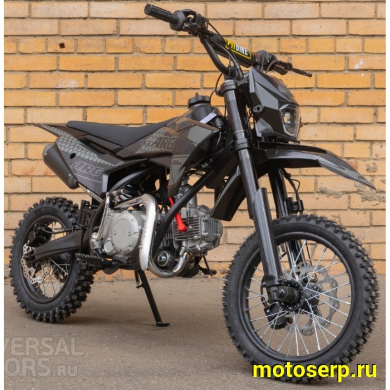 Купить  Питбайк ARG 125cc 14/12 (17/14" встанут) мех. эл/кикстарт, дупл. рама, быстосъем. сиден, неломайки, пульт КТМ, ув. бак (шт) купить с доставкой по Москве и России, цена, технические характеристики, комплектация фото  - motoserp.ru