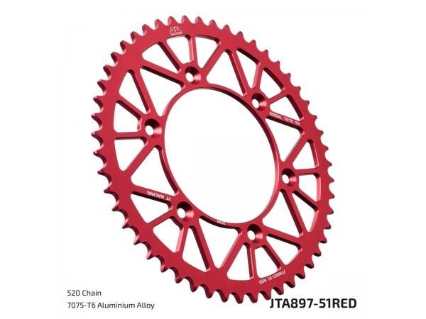 Купить  Звезда ведущая (520-49) JTA897.49RED (алюминий) (JTA897.49RED) (шт) (TS купить с доставкой по Москве и России, цена, технические характеристики, комплектация фото  - motoserp.ru