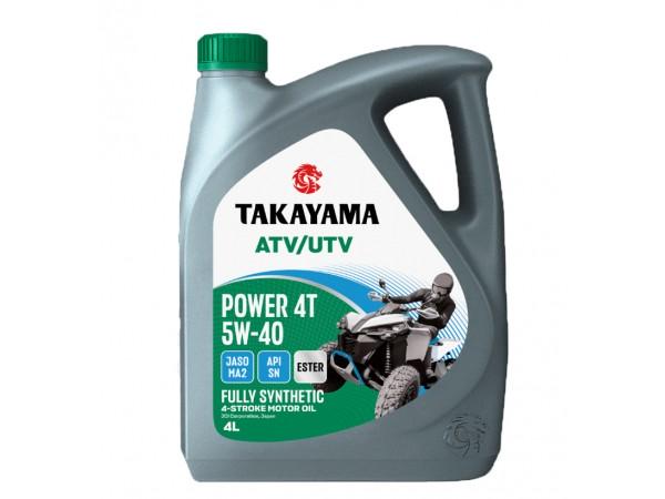 Купить  Масло Takayama Mototec ATV/UTV POWER 5W40 4 такт синт.4л (шт)  (Takayama 6056120 купить с доставкой по Москве и России, цена, технические характеристики, комплектация фото  - motoserp.ru